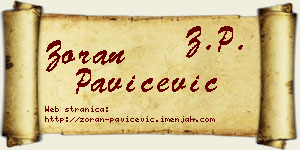 Zoran Pavičević vizit kartica